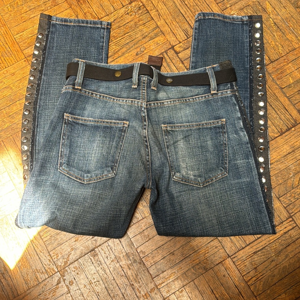 MARNI Current Elliott Embellished Belted Jeans 24 - Picture 5 of 7
